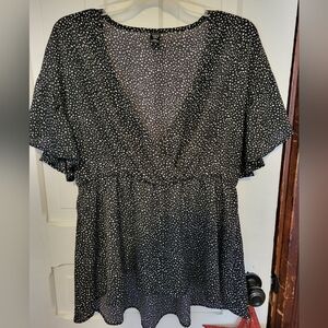 Elegant Black and White Polka Dot Top